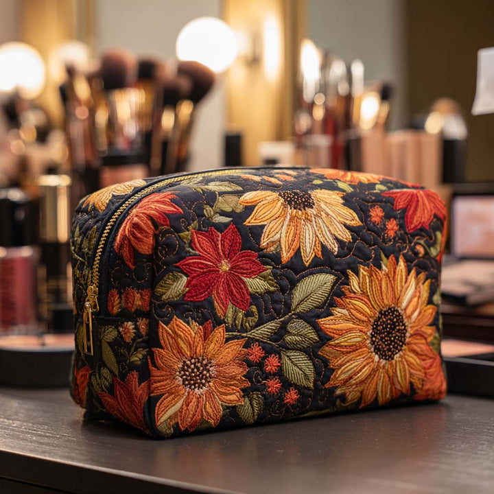 Colombe - Trousse de toilette matelassée Fleur Élégant