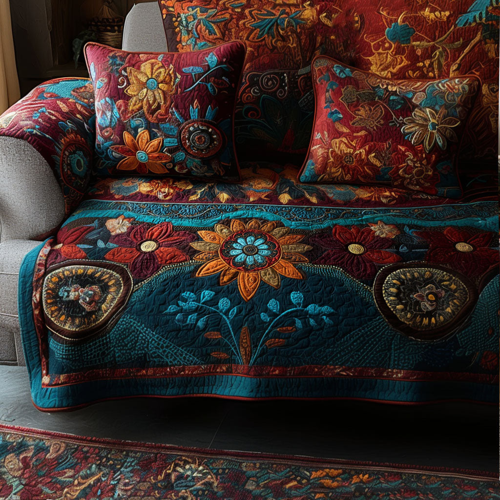 Julie - Housse de canapé matelassée Prairie Boho