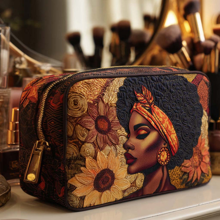 Laure - Trousse de toilette matelassée Fleur Marqué