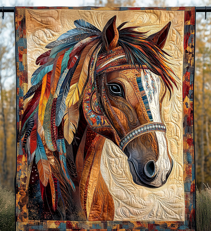 Céline - Tapisserie artistique Cheval Natif Courageux