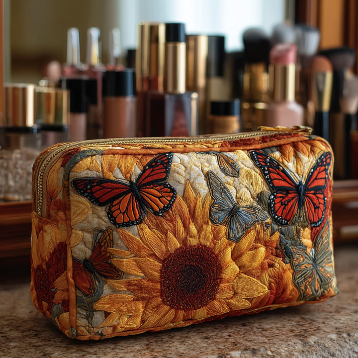 Brigitte - Trousse de toilette matelassée Motif Bleu