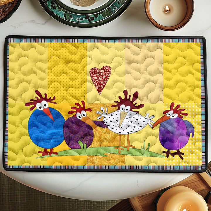 Juliette - Set de table matelassé Poule
