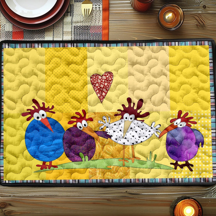 Juliette - Set de table matelassé Poule