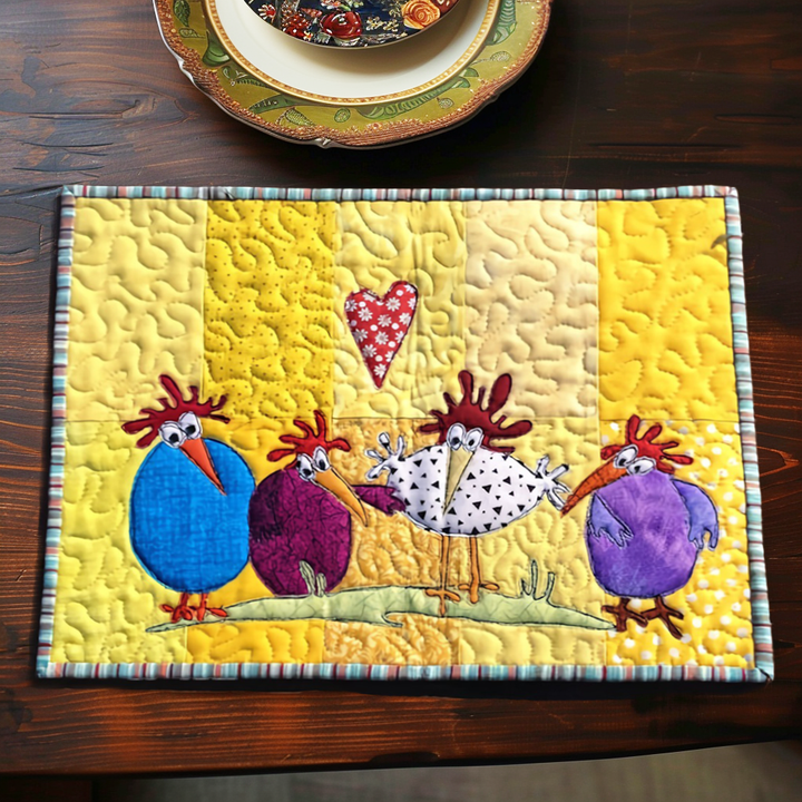 Juliette - Set de table matelassé Poule