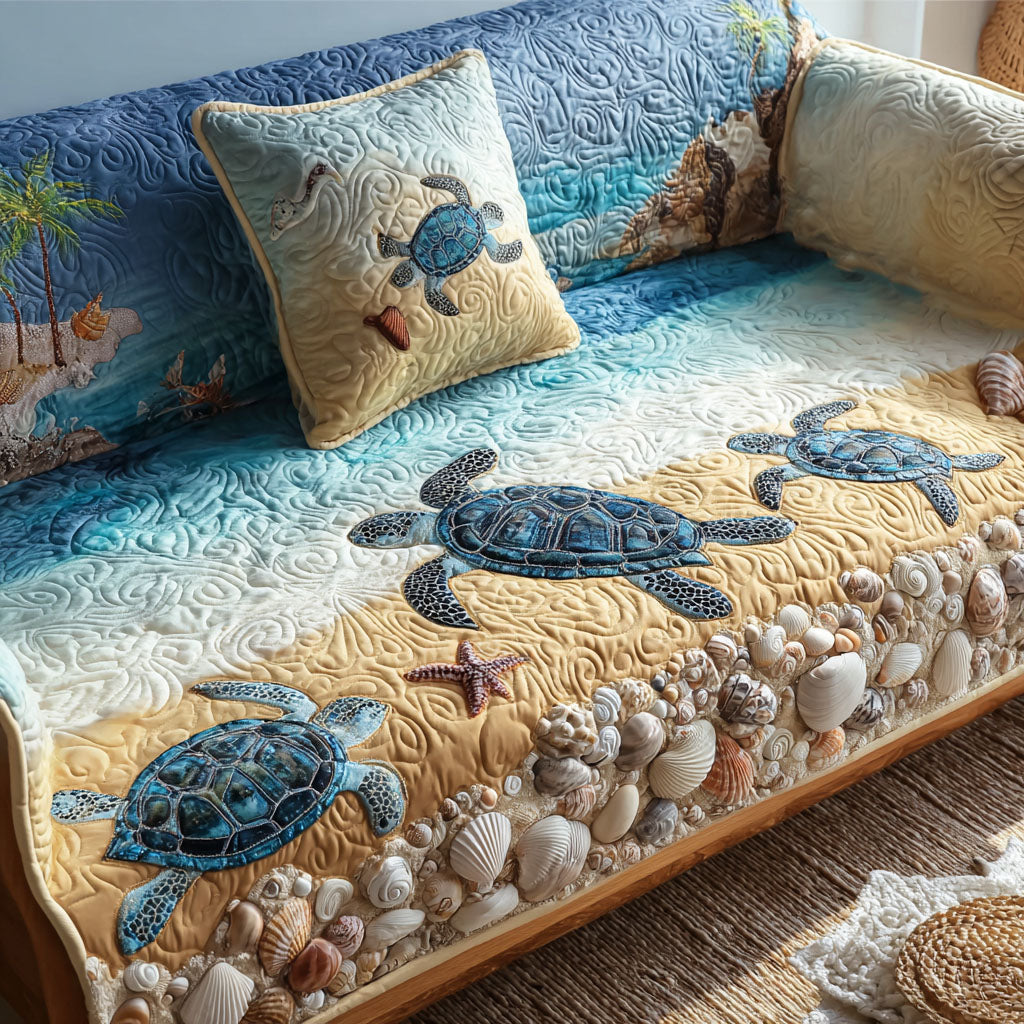 Sophie - Housse de canapé matelassée Motif Côtière
