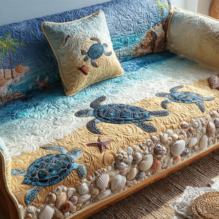 Sophie - Housse de canapé matelassée Motif Côtière