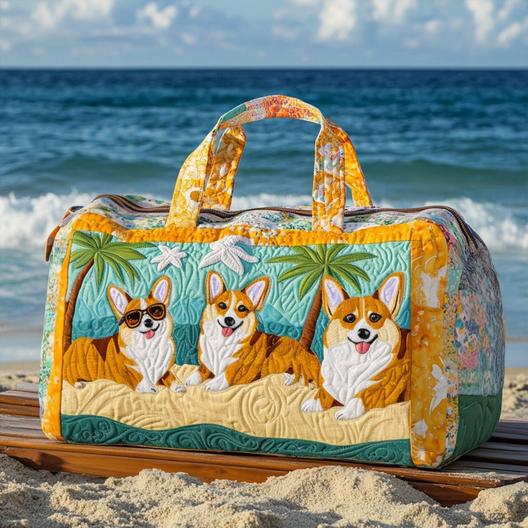 Sac de Voyage Matelassé - Corgi à la Plage