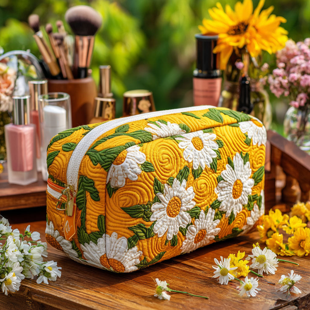 Radegonde - Trousse de toilette matelassée Marguerites Délicat