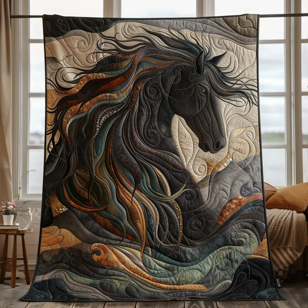 Victoire - Couverture matelassée Dynamique de Chevaux