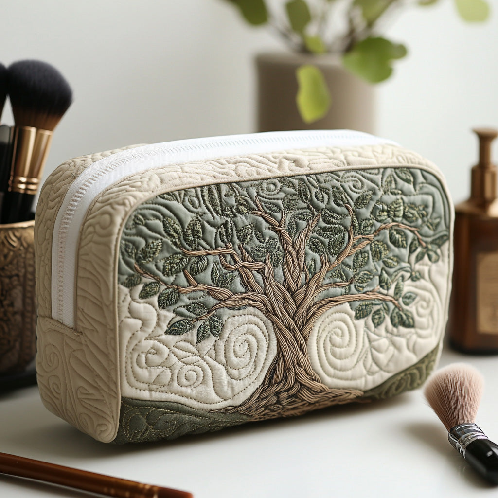 Cerise - Trousse de toilette matelassée Racines de l' Arbre de Vies