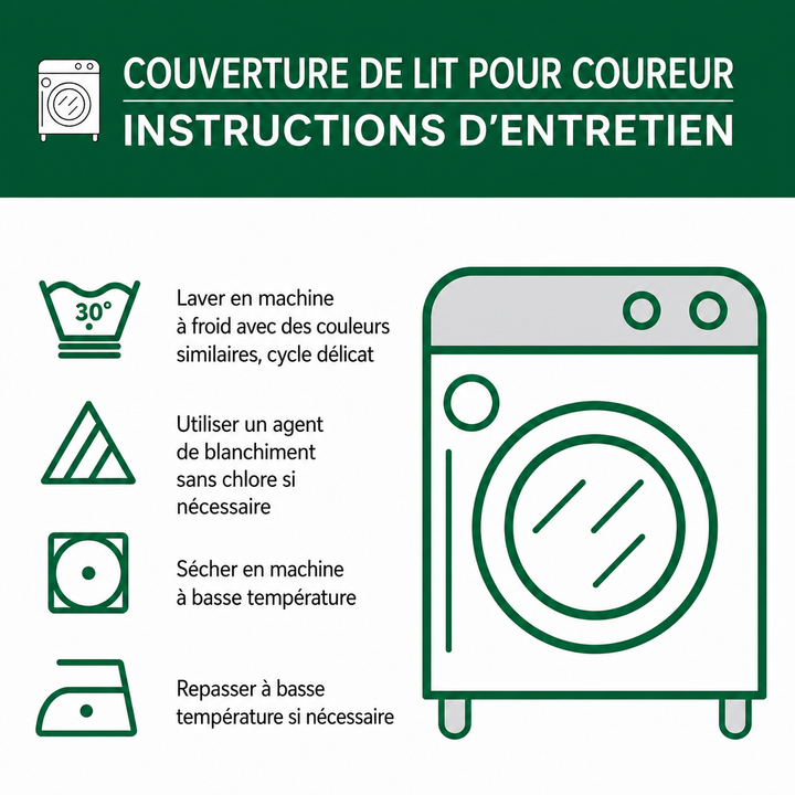 Amélie - Couvre-lit matelassé Rayures de Feuilles D'Érable Danseuses