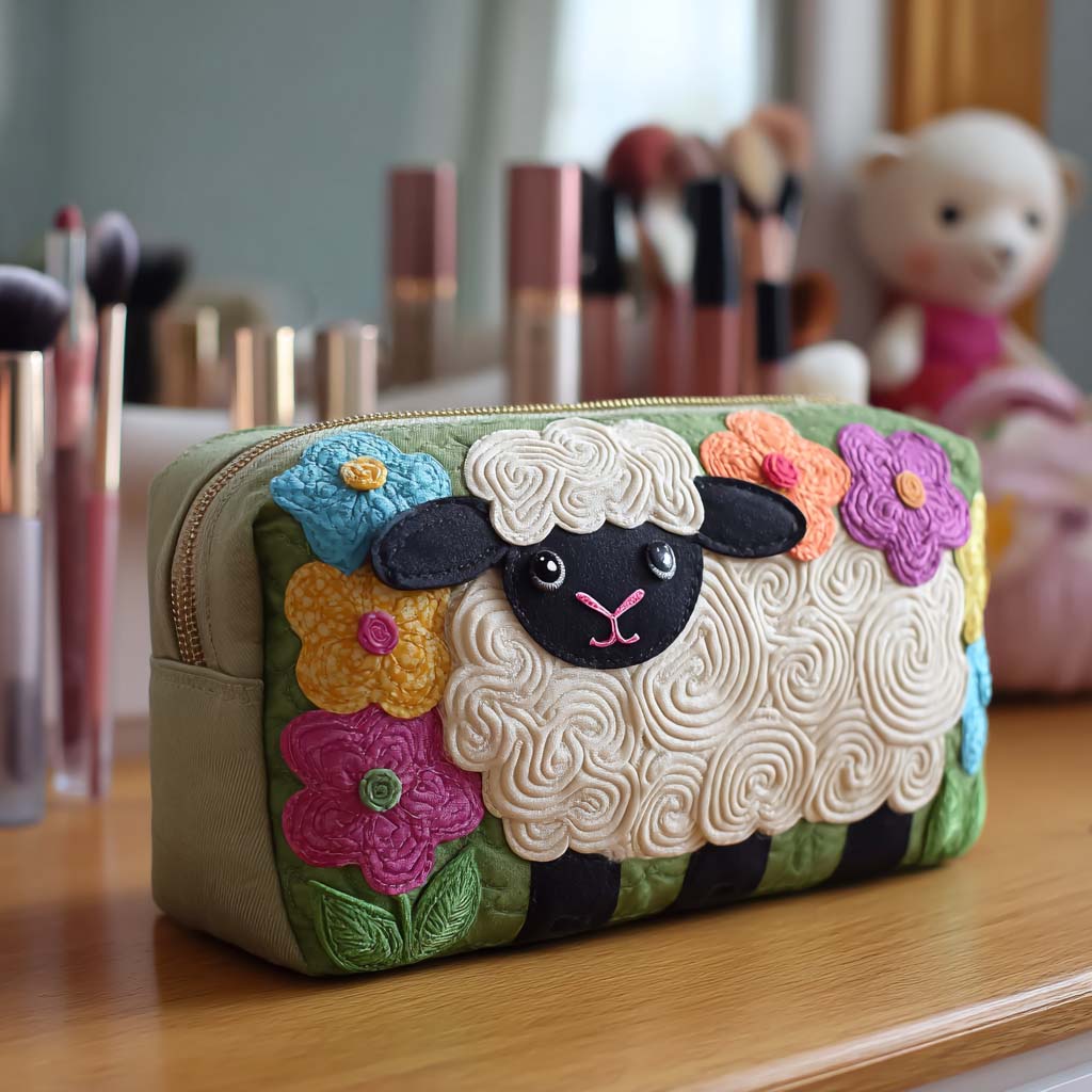 Odile - Trousse de toilette matelassée Motif Floral