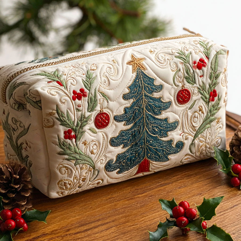 Honorine - Trousse de toilette matelassée Bois de Noël