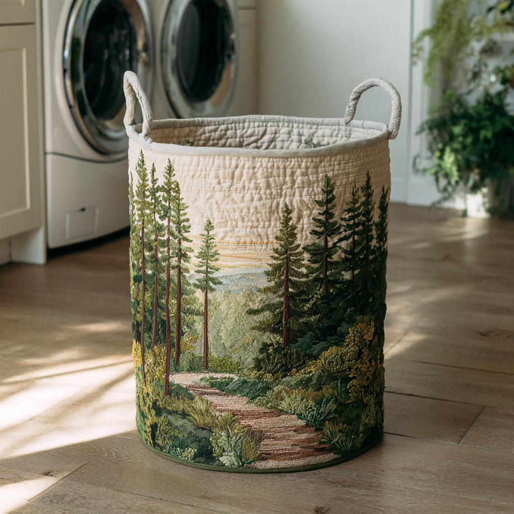 Panier à Linge Matelassé - Forêt