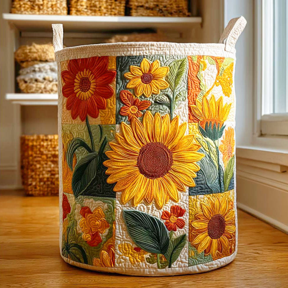 Panier à Linge Matelassé - Tournesol