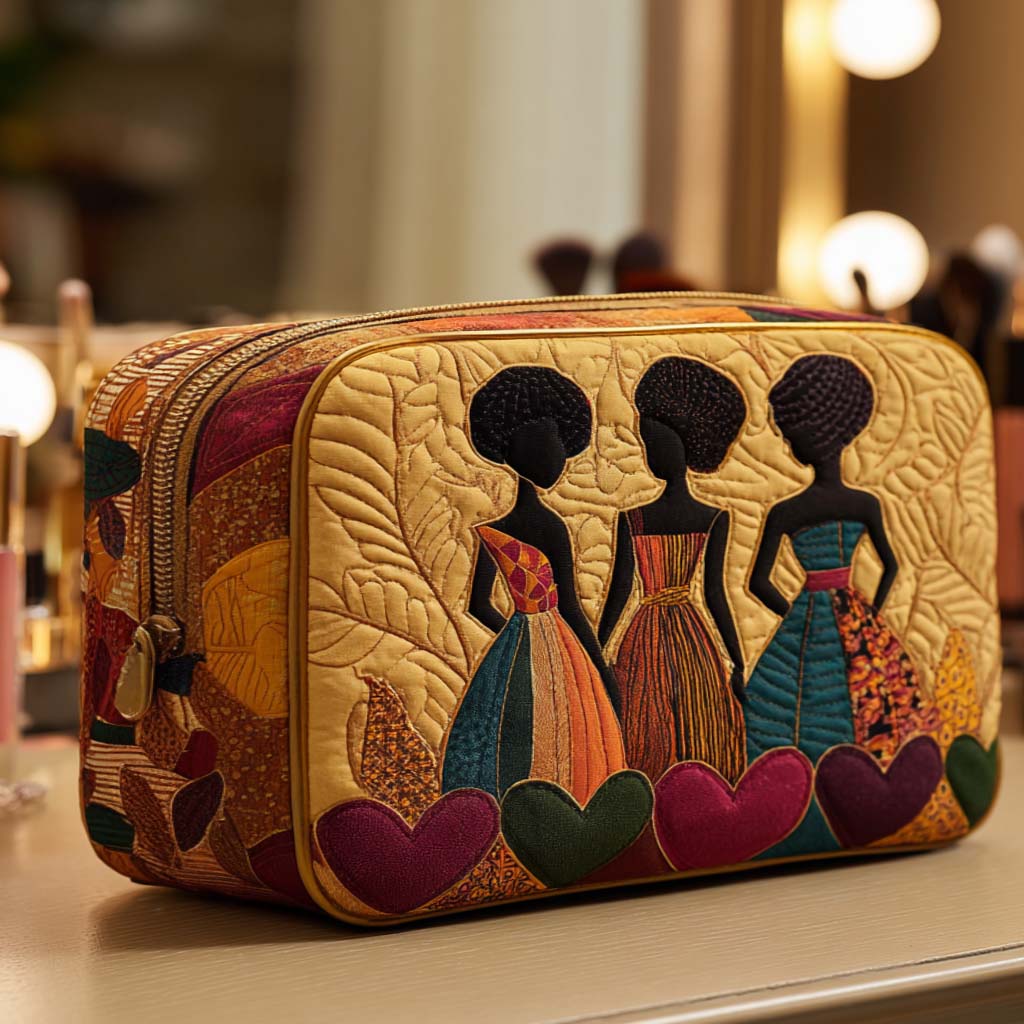 Ophélie - Trousse de toilette matelassée Cœurs de l' Amitié