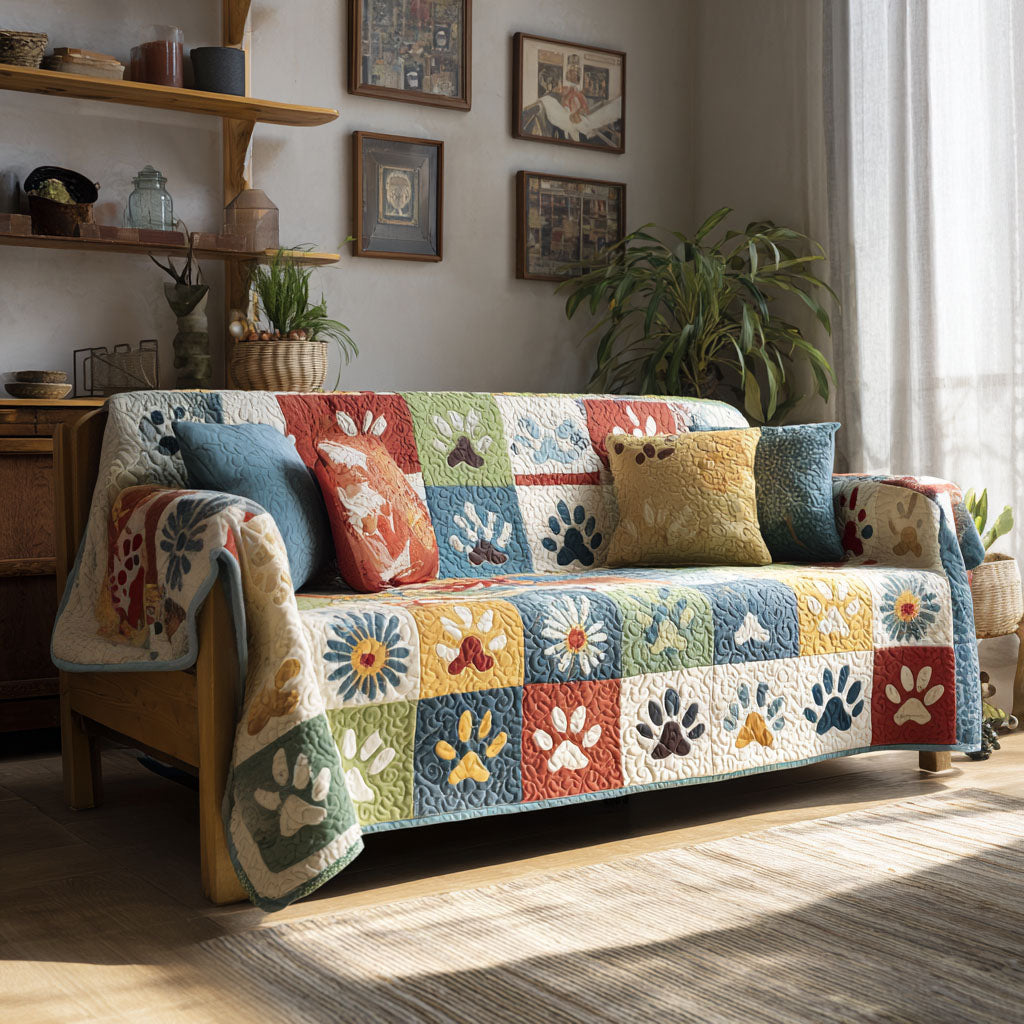 Chloé - Housse de canapé matelassée Empreintes de Patte