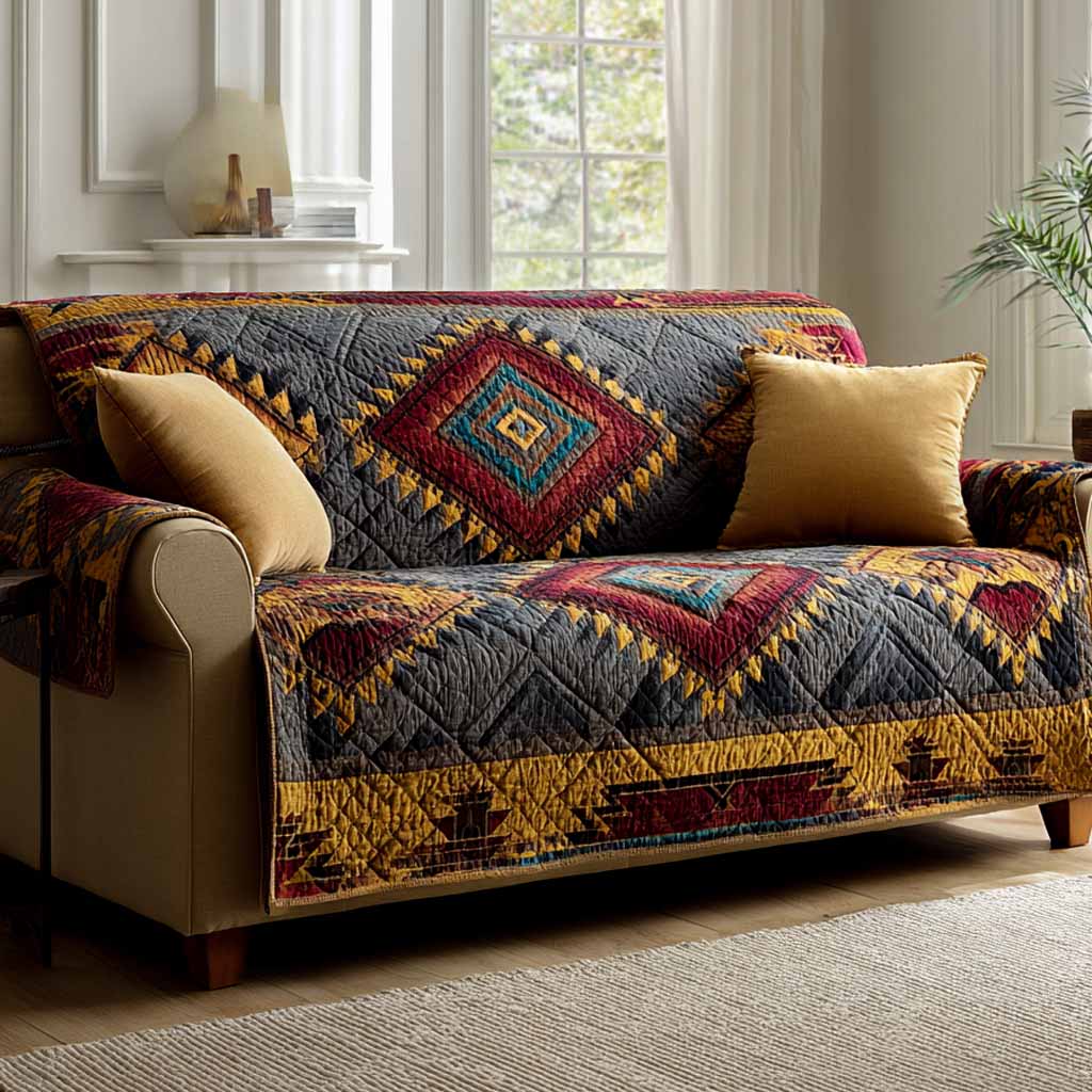 Amélie - Housse de canapé matelassée Motif Losanges Classique