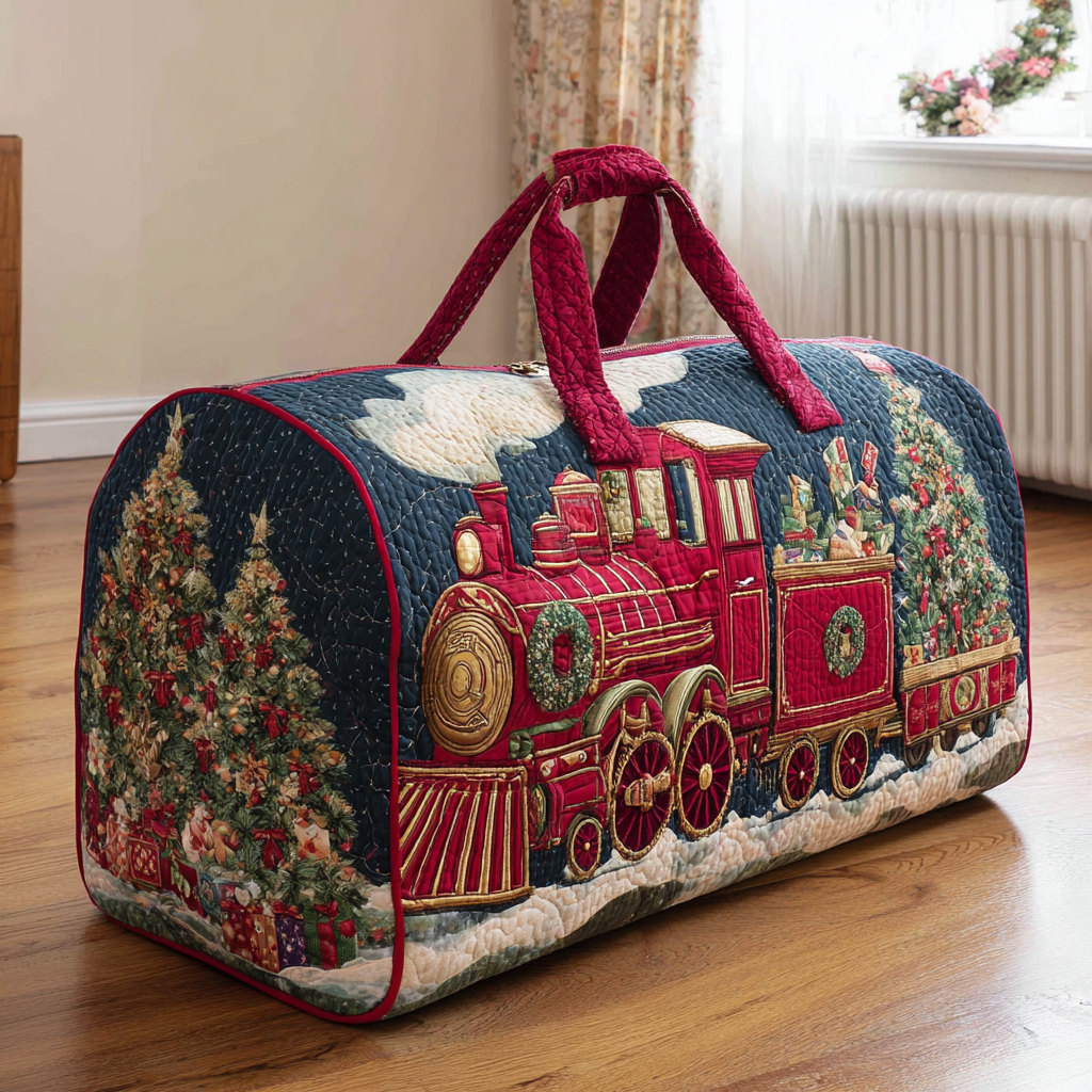 Sac de Voyage Matelassé - Train de Noël