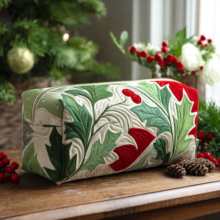 Maud - Trousse de toilette matelassée Houx Fleuri