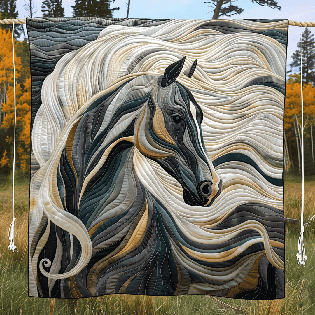 Léonie - Couverture matelassée Cheval Grâce