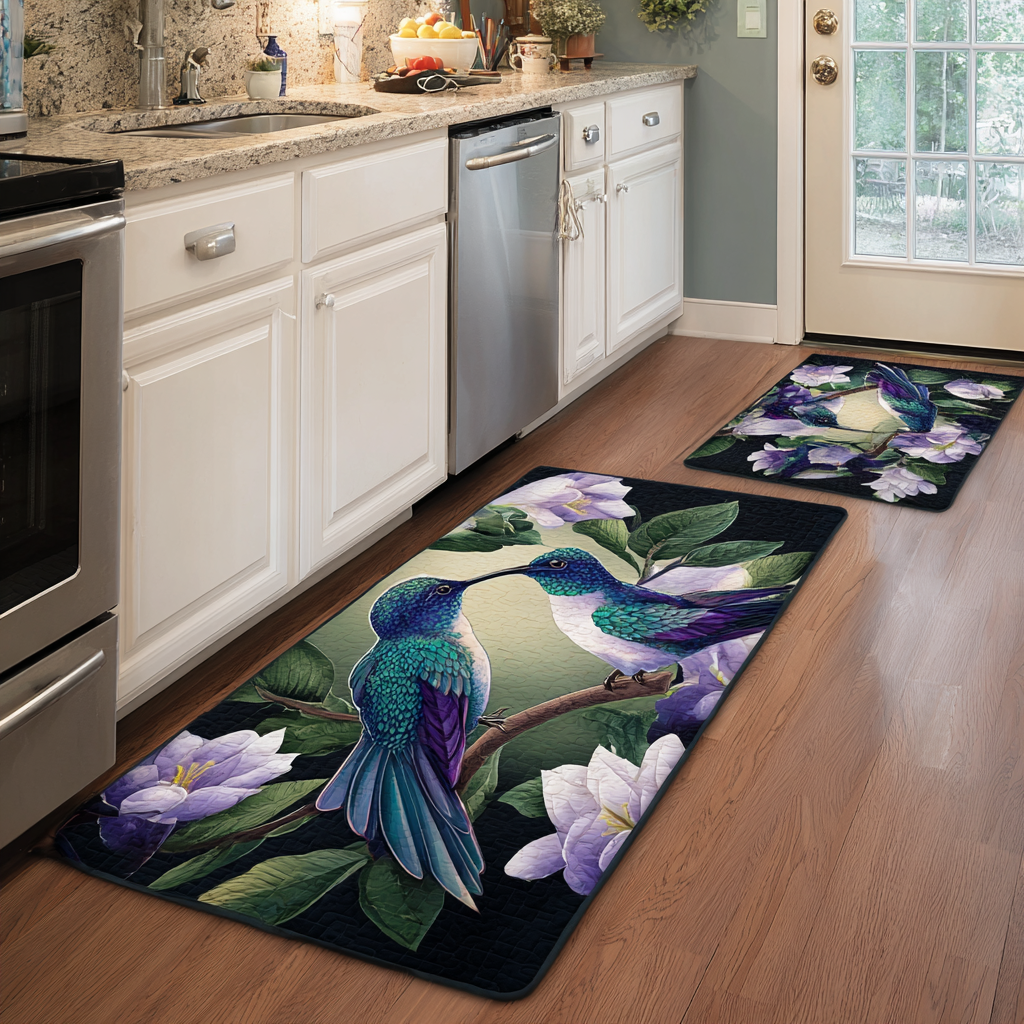 Bérénice - Tapis de cuisine Colibri et Fleurs