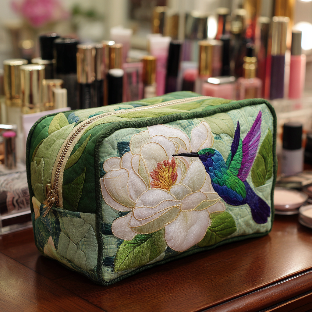Lilou - Trousse de toilette matelassée Colibri