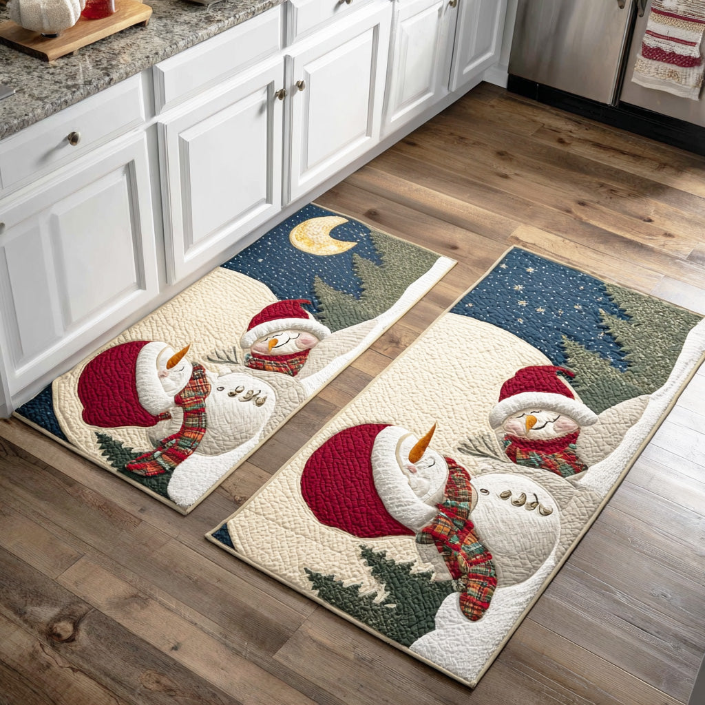 Tiphaine - Tapis de cuisine Hivernal Joyeux à Neige