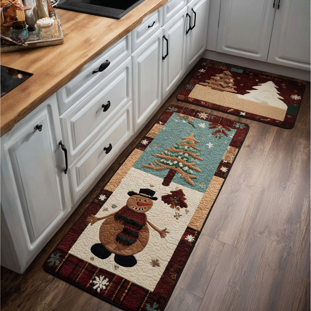 Gabrielle - Tapis de cuisine Hivernal à Détails Enneigés