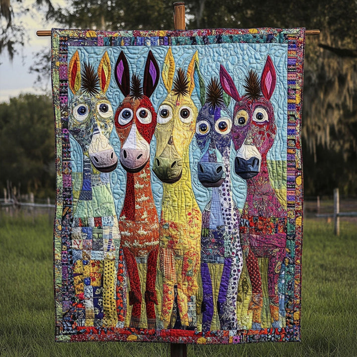 Daphné - Couverture matelassée Poney Patchwork