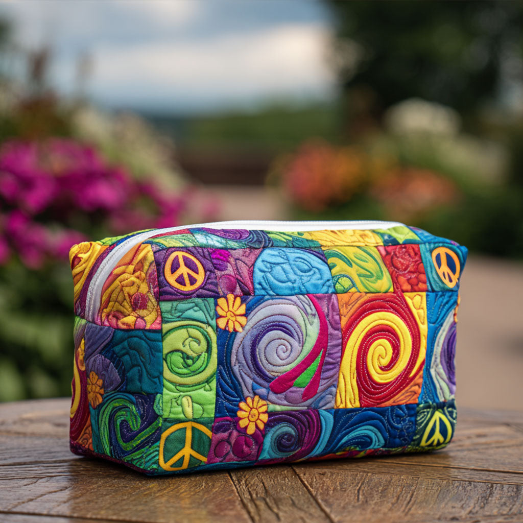 Constance - Trousse de toilette matelassée Symbole de la Paix