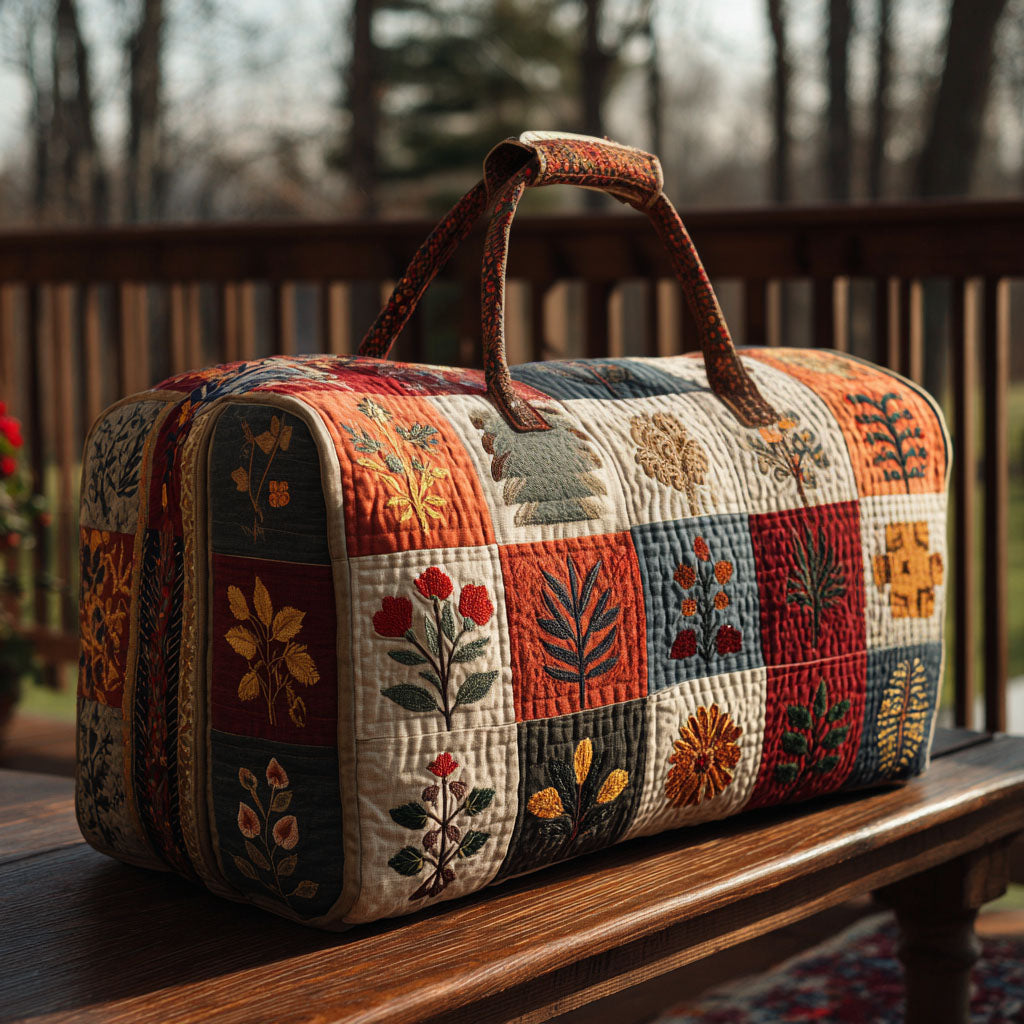 Sac de Voyage Matelassé - Floral Délicat