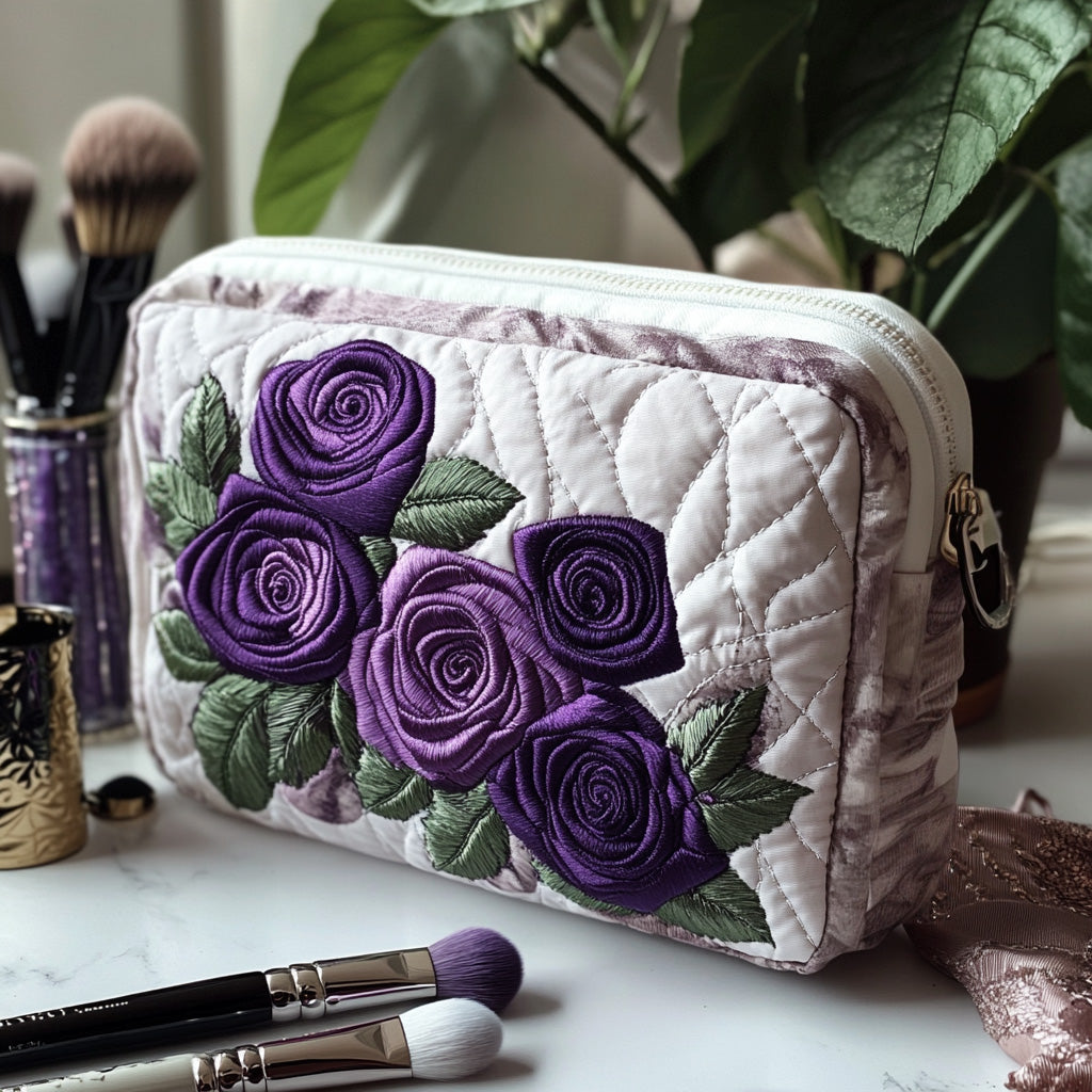 Manon - Trousse de toilette matelassée Pétales Élégants