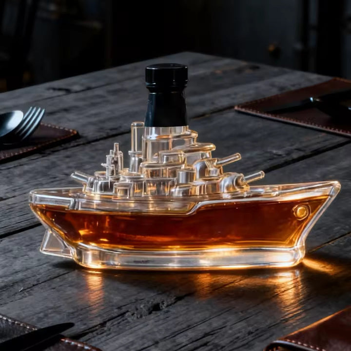 Bouteille de Whisky en Forme de Navire de Guerre