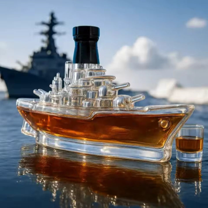 Bouteille de Whisky en Forme de Navire de Guerre