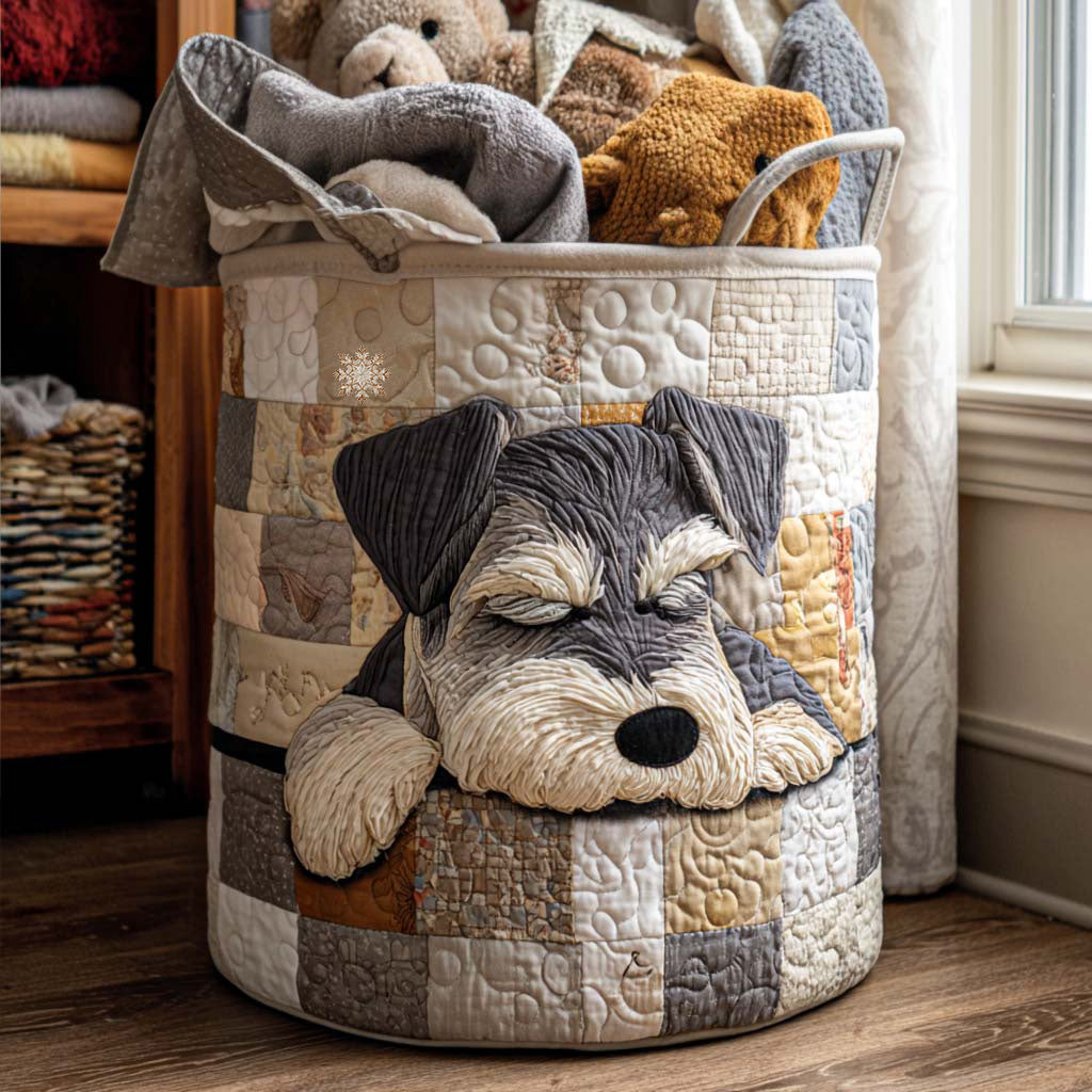Panier à Linge Matelassé - Schnauzer Endormi