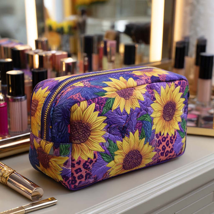 Roxane - Trousse de toilette matelassée Soleil Décoratif