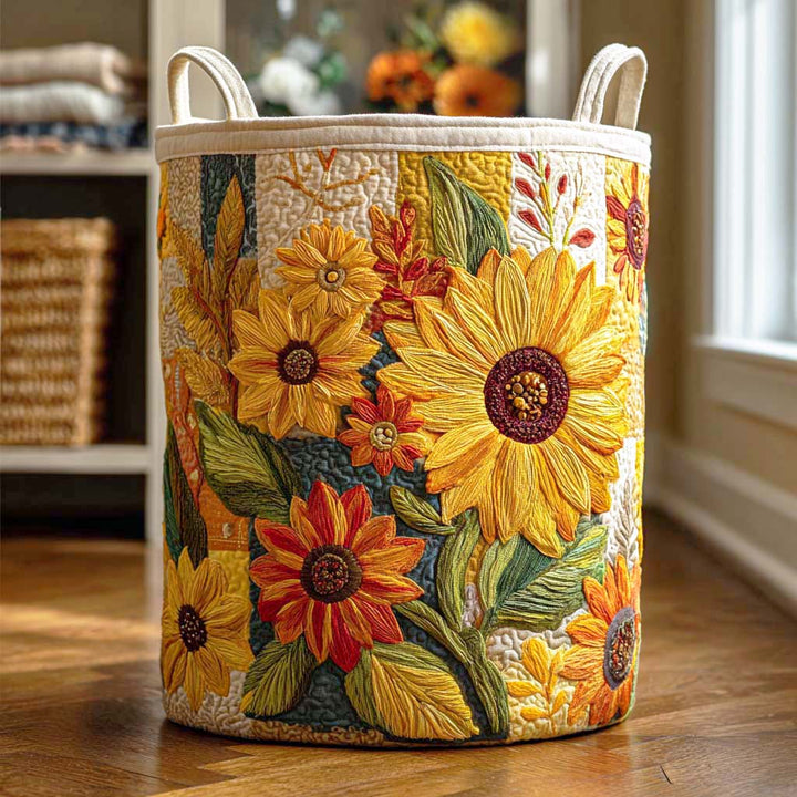 Panier à Linge Matelassé - Tournesol