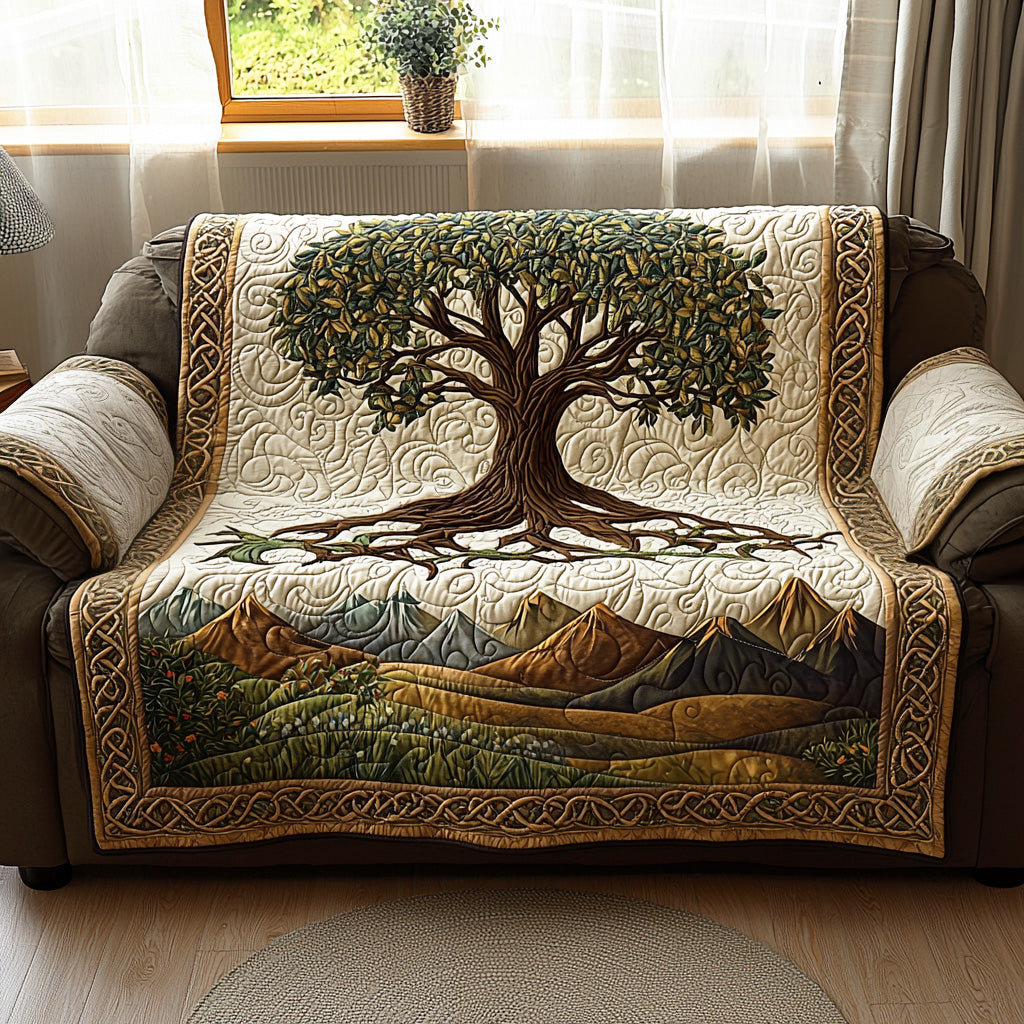 Isabelle - Housse de canapé matelassée Arbre de Vies