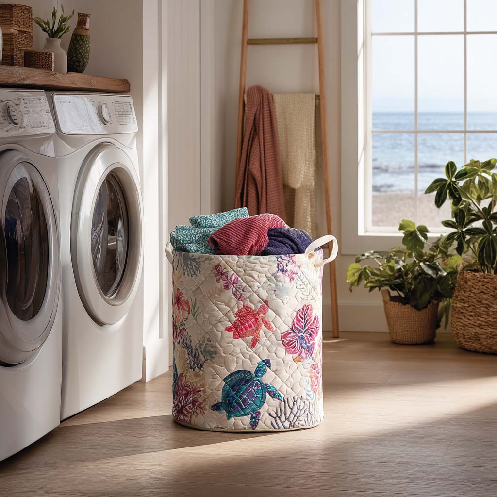 Panier à Linge Matelassé - Tortue de Mer