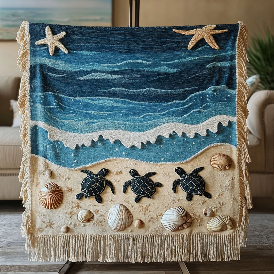 Clémence - Couverture matelassée Couvertures Vagues et Coquillages
