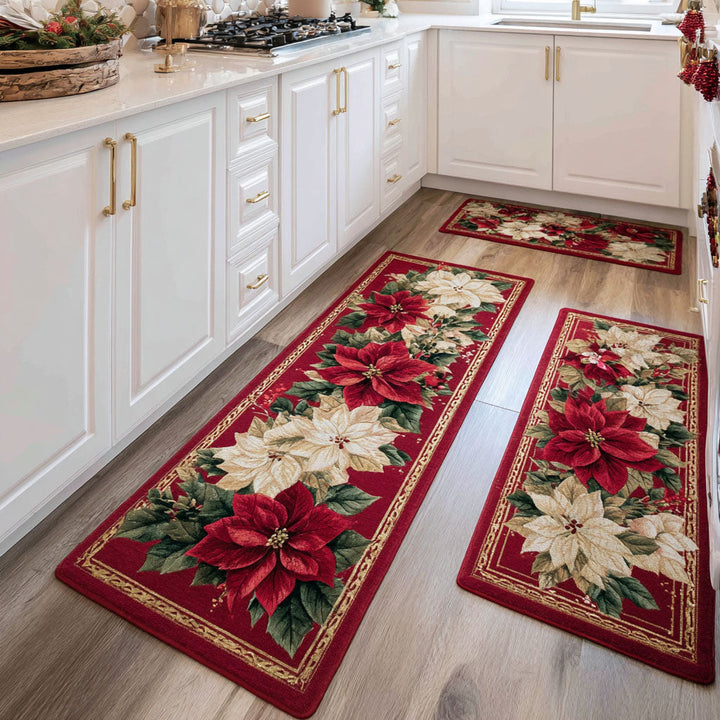 Cordélia - Tapis de cuisine Hivernal à Fleurs Délicats