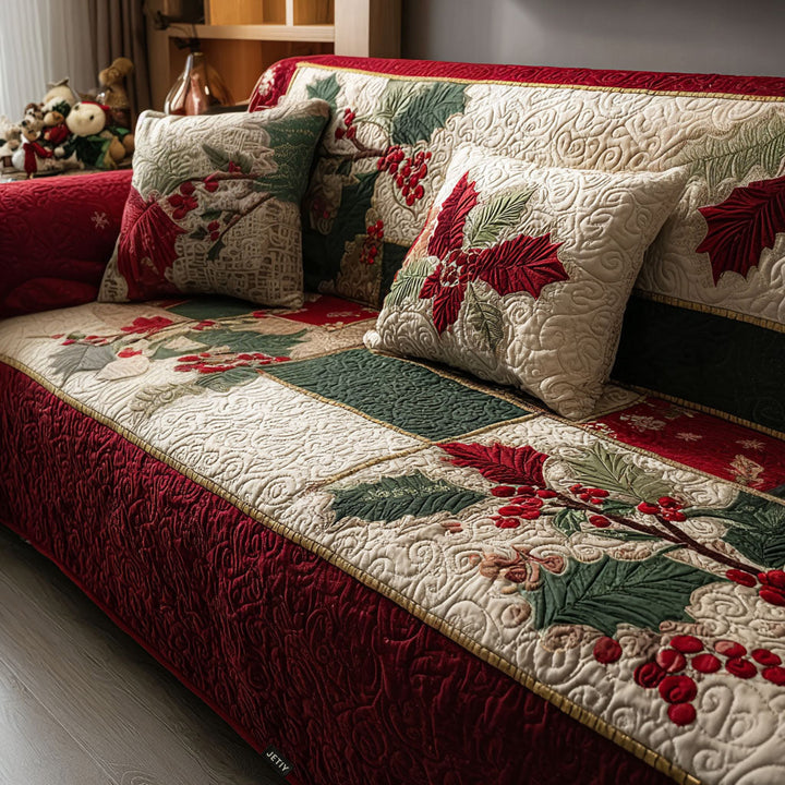 Apolline - Housse de canapé matelassée Motif Hivernal