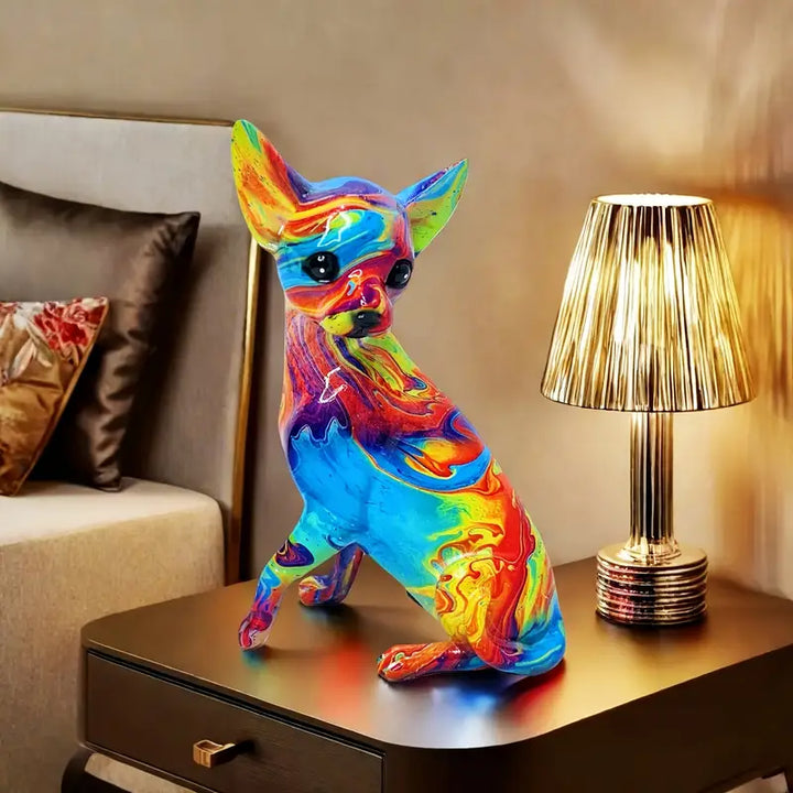 Lampe de Table en Résine Éclairante Chihuahua