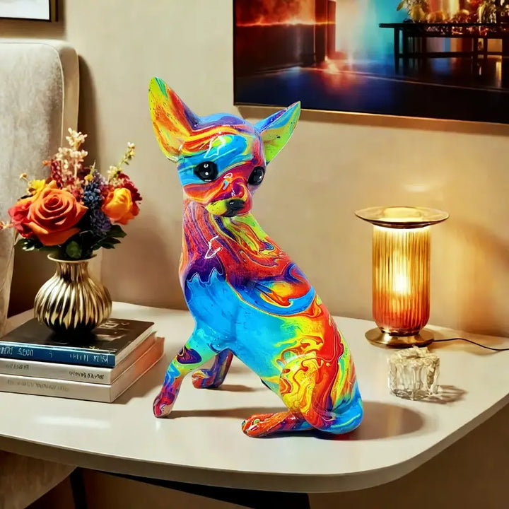 Lampe de Table en Résine Éclairante Chihuahua