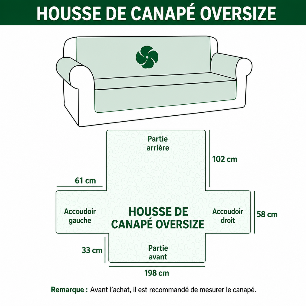 Dimensions housse deux places